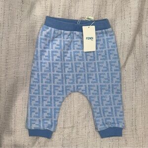 Fendi Kids Light Blue Patterned Pants 9m NWT